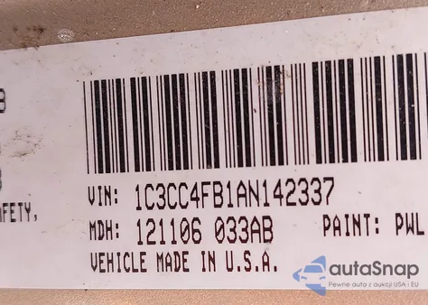 2010 Chrysler Sebring Touring from USA, damaged, VIN 1C3CC4FB1AN142337